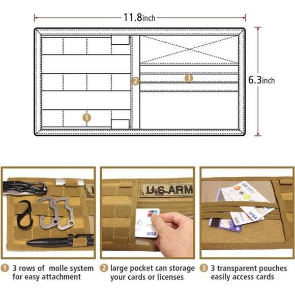 Molle Visor Panel Organizer, Tactical Car Sun Visor Cover, Storage Holder Pouch - Picture 2 of 5